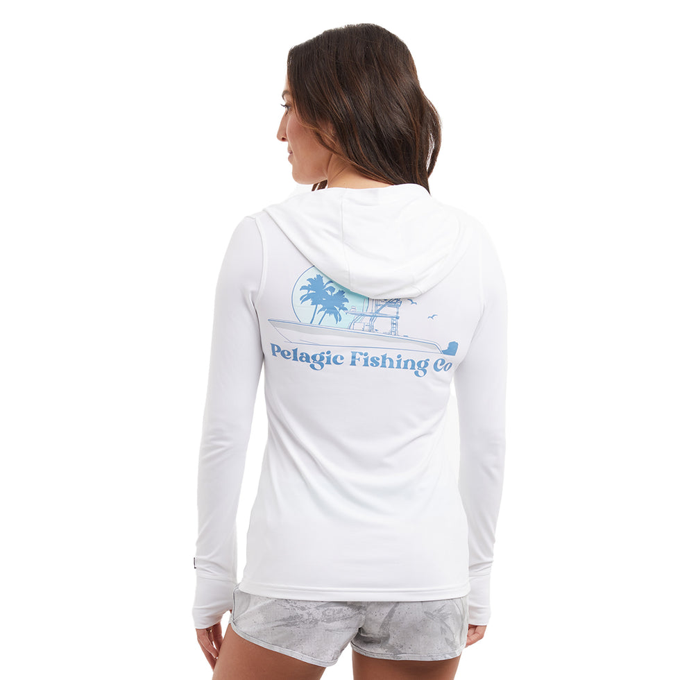 Pelagic Women's Aquatek Evening Fade Hooded Fishing Shirt
