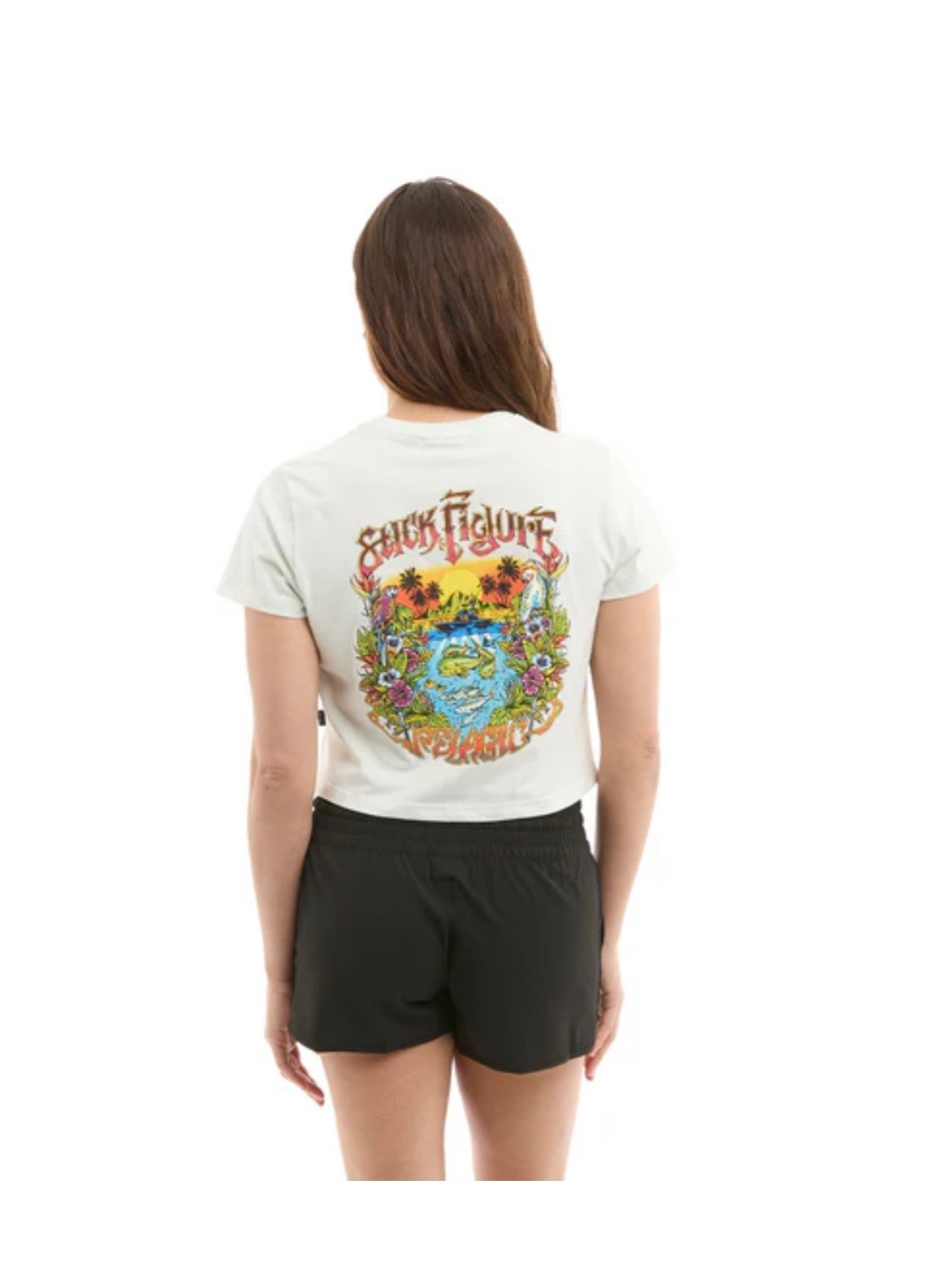 Pelagic Women's Stick Figure Premium Crop Tee
