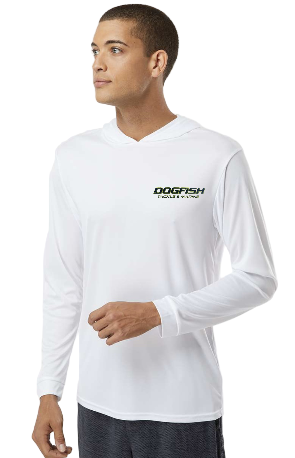 Dogfish "Don't Tread On Me' Logo Long Sleeve Hooded Micro - Dogfish Tackle & Marine