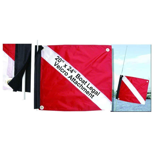 Marine Sports 20inch By 24inch Velcro Diver Down Flag