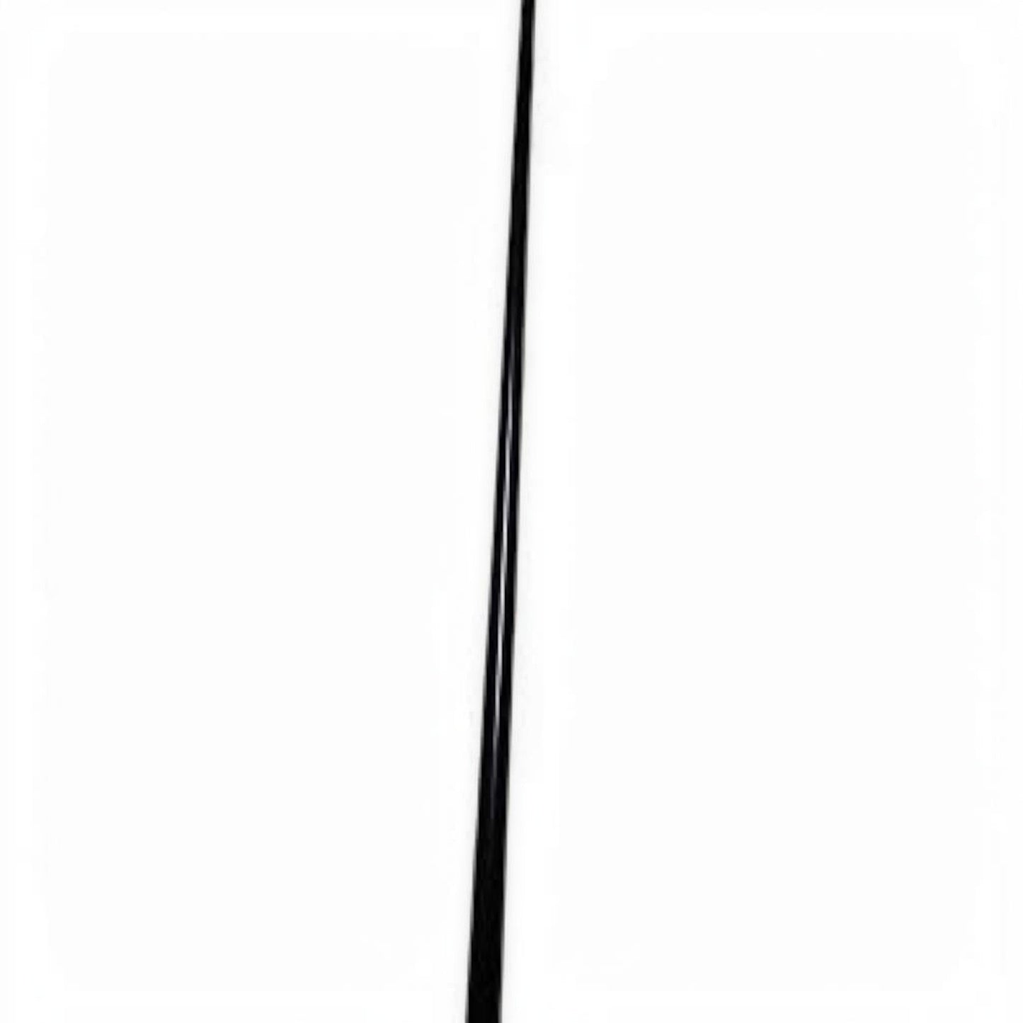 Dogfish Tackle & Marine black E-glass conventional fishing rod with Fuji guides and aluminum gimbal.