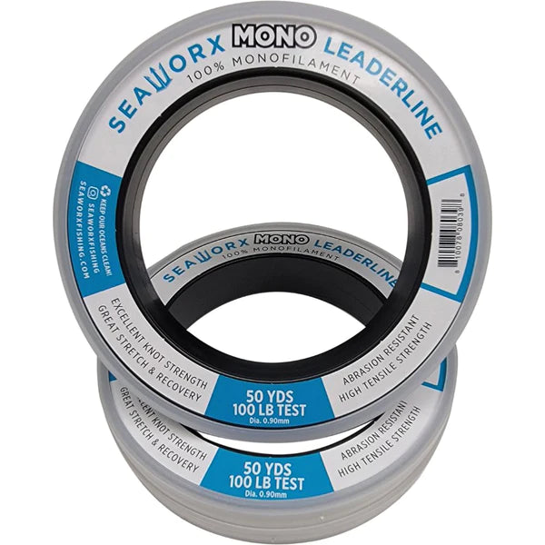 50 lb mono fishing line Seaworx Monofilament Leader Line 130LB