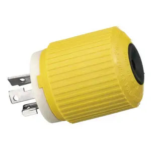 Hubbell Wiring Systems HBL328DCP Locking Plug, 30A, 28 VDC, Yellow