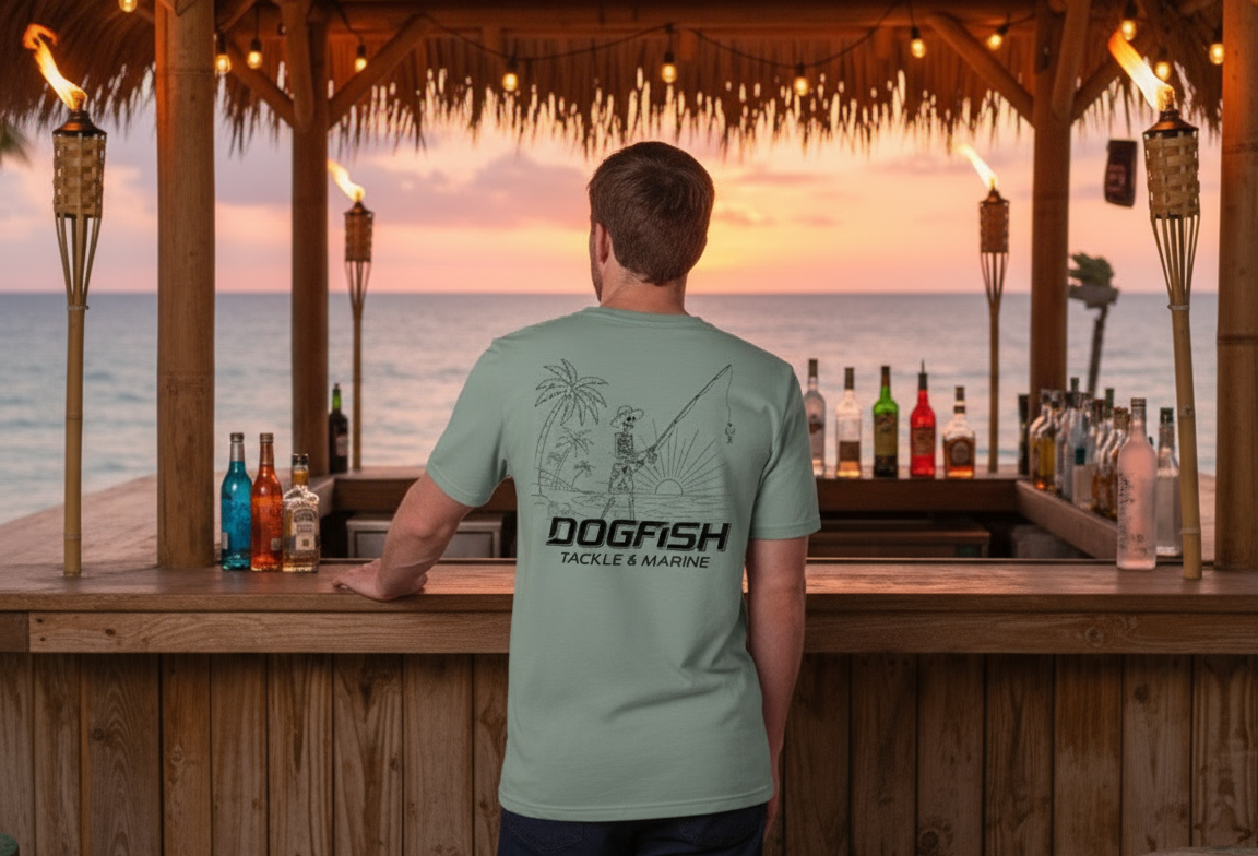 Dogfish Short Sleeve T-Shirt Life Is A Beach Logo - Dogfish Tackle & Marine