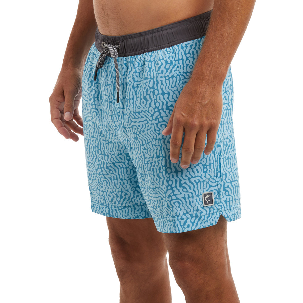 Pelagic Leiday Elastic Waist Lined Shorts 17"