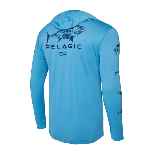 Pelagic Aquatek Gyotaku Hooded Fishing Shirt - Dogfish Tackle & Marine