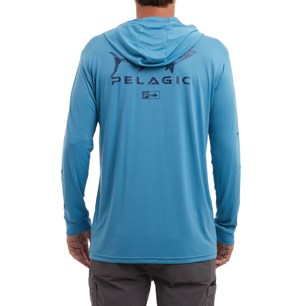 Pelagic Aquatek Gyotaku Hooded Fishing Shirt - Dogfish Tackle & Marine