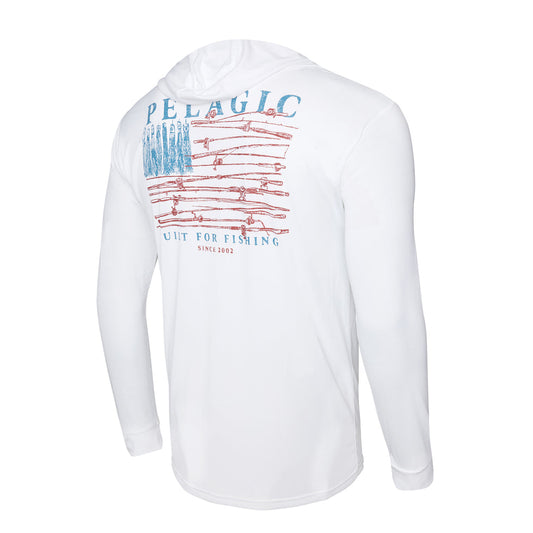 Pelagic Aquatek Reel Flag Hooded Fishing Shirt - Dogfish Tackle & Marine