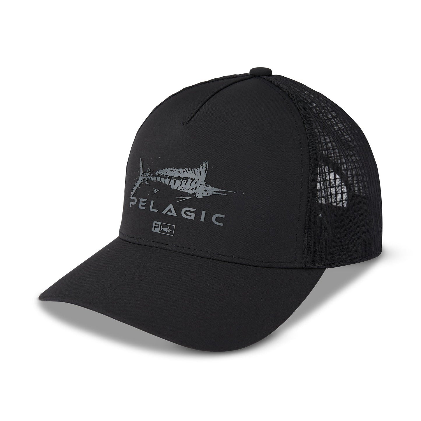 Pelagic Echo Gyotaku Performance Trucker Black - Dogfish Tackle & Marine