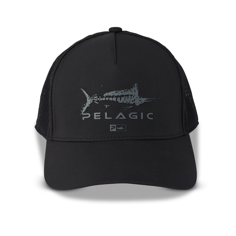 Pelagic Echo Gyotaku Performance Trucker Black - Dogfish Tackle & Marine