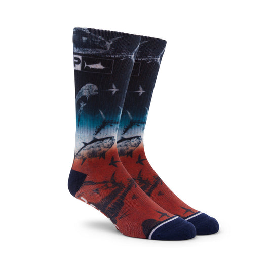 Pelagic Americano Gyotaku Fade Socks - Dogfish Tackle & Marine