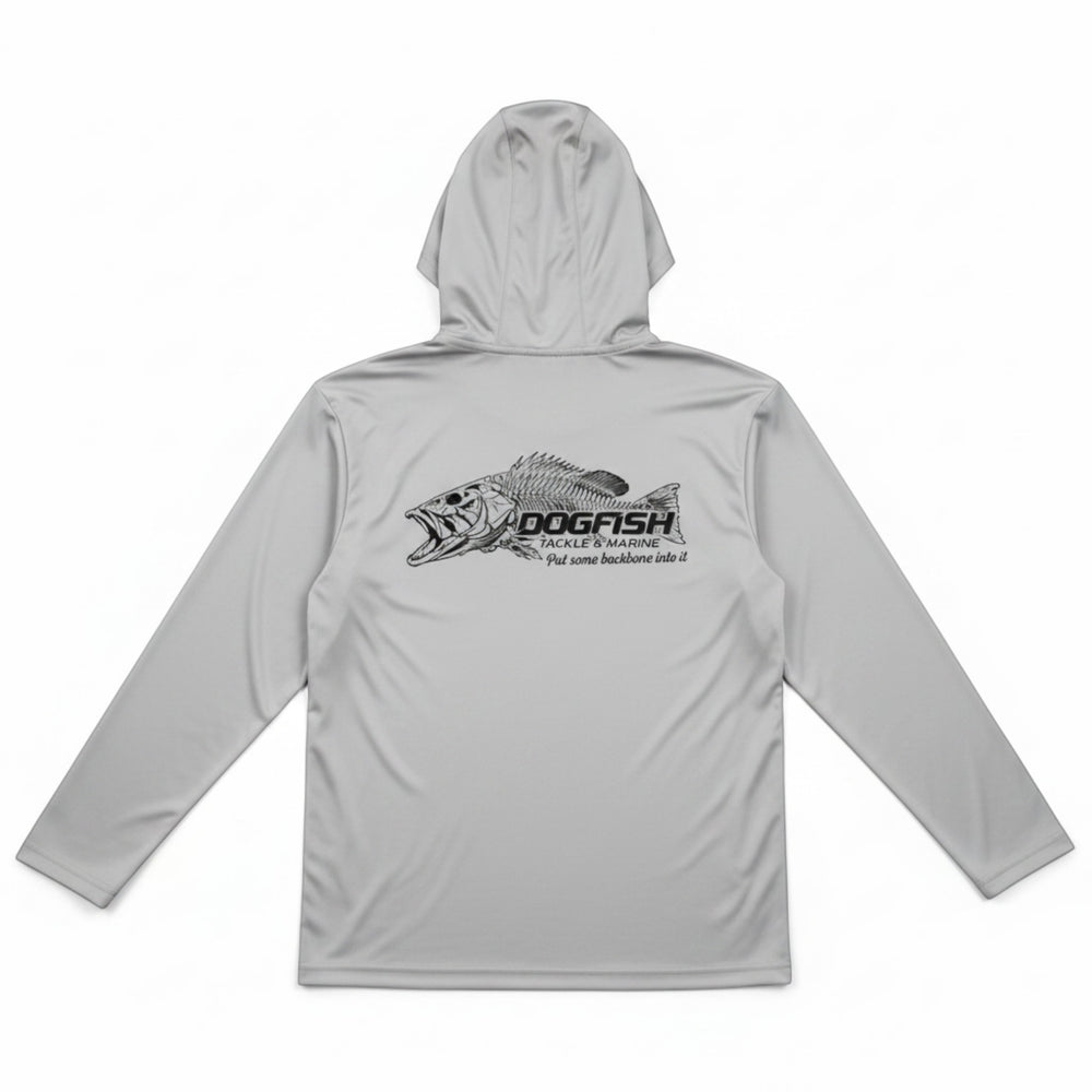 Dogfish Long Sleeve Hooded Micro Put Some Backbone Into It Logo