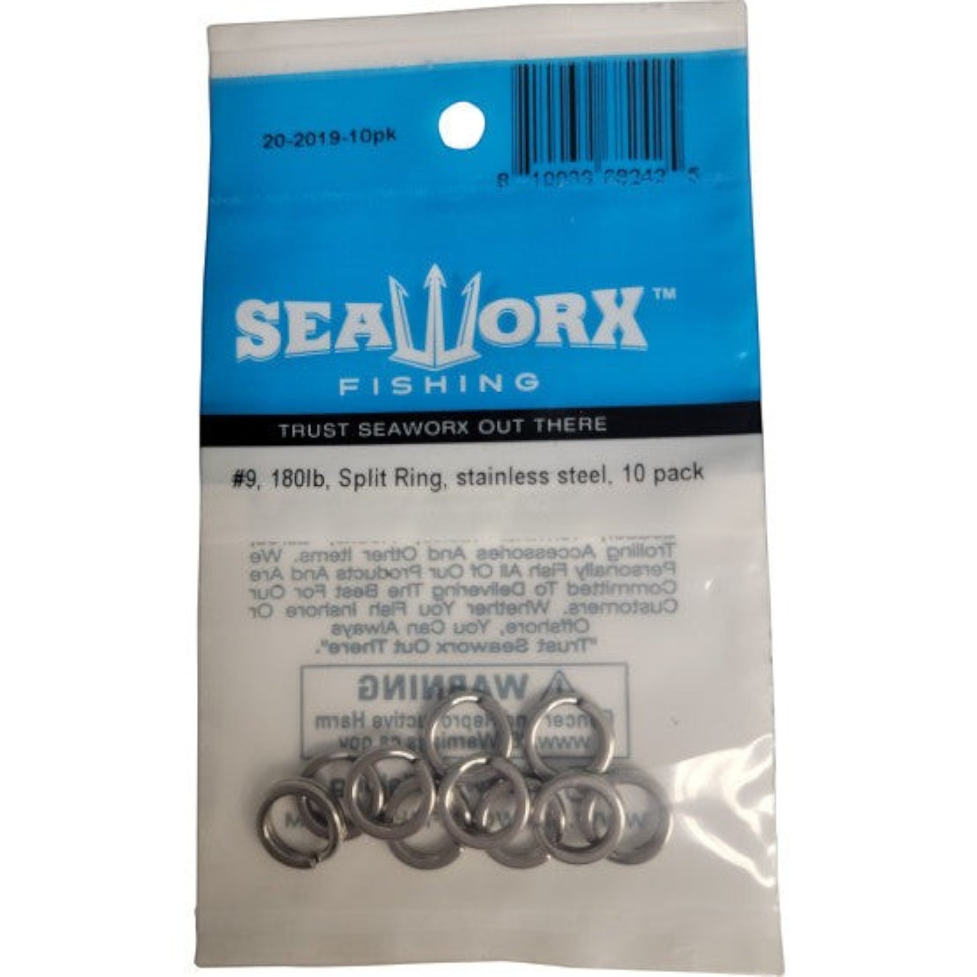 SeaWorx Stainless Steel Split Ring 10pk - Dogfish Tackle & Marine