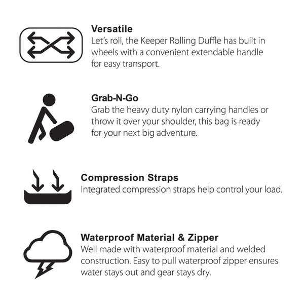 Calcutta Waterproof Wheeled Duffel Bag - Dogfish Tackle & Marine