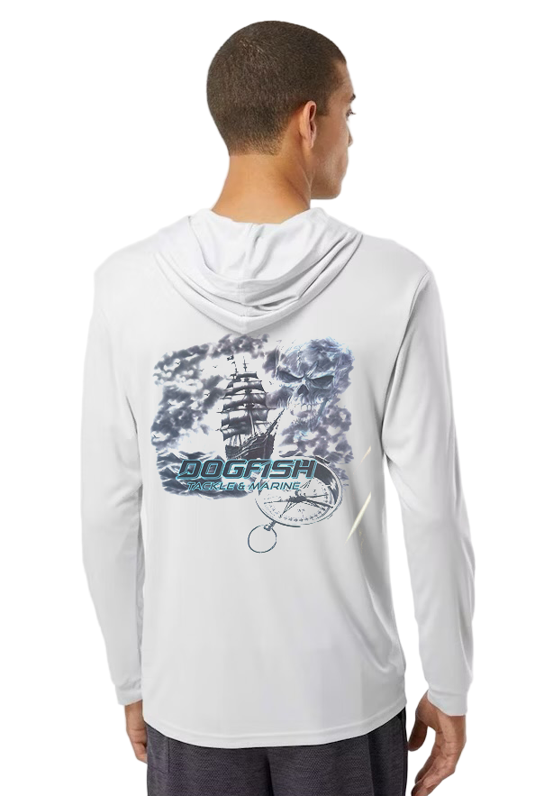 Dogfish Long Sleeve Hooded Micro Stormy Seas Logo - Dogfish Tackle & Marine
