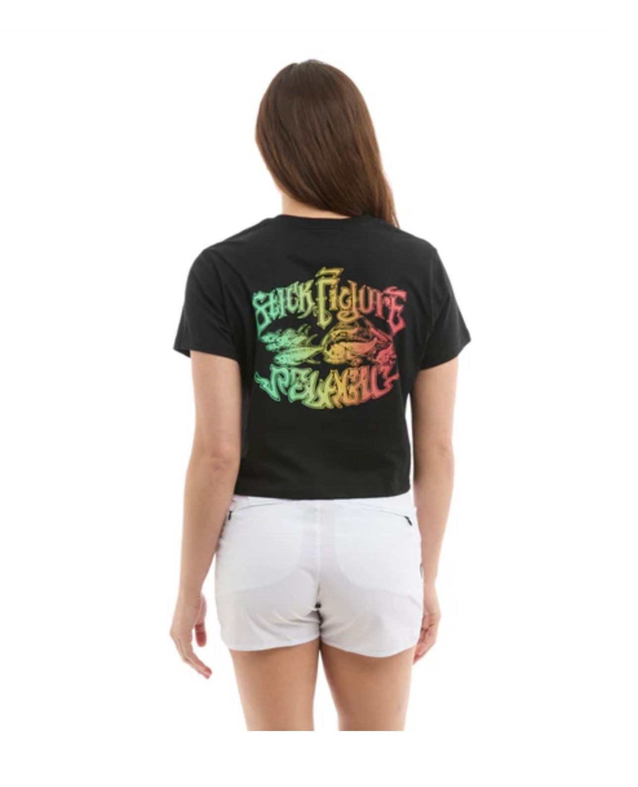 Pelagic Women's Stick Figure Premium Crop Tee
