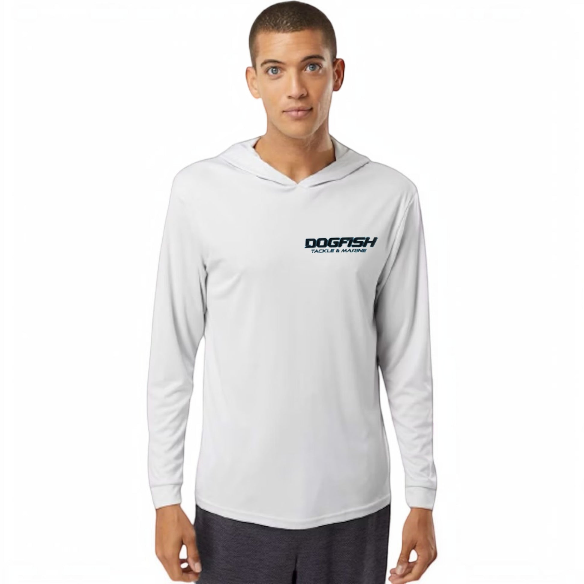 Dogfish Long Sleeve Hooded Micro Stormy Seas Logo - Dogfish Tackle & Marine