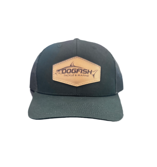 Dogfish Tarpon Leather Patch Hat / Black