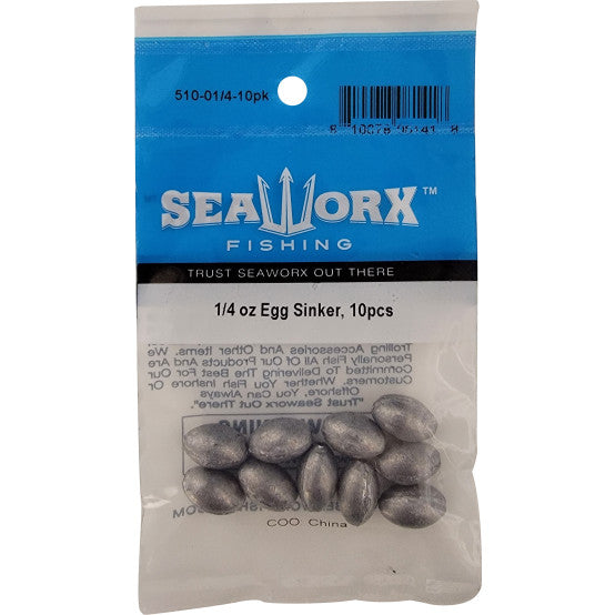 Seaworx Egg Sinker Fishing Weights Pre Packaged