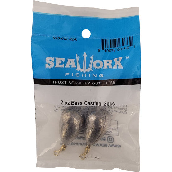 Seaworx Bass Casting Fishing Weights Pre Packaged