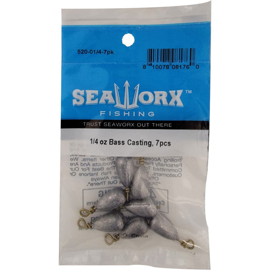 Seaworx Bass Casting Fishing Weights Pre Packaged