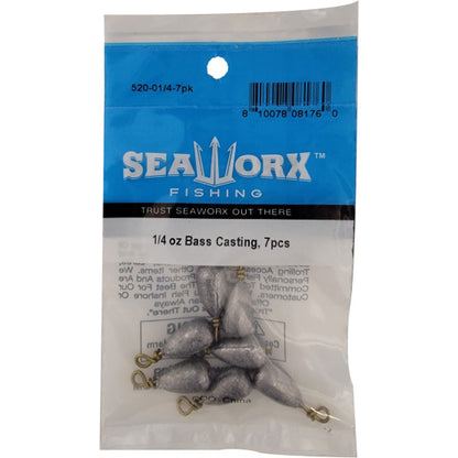 Seaworx Bass Casting Fishing Weights Pre Packaged