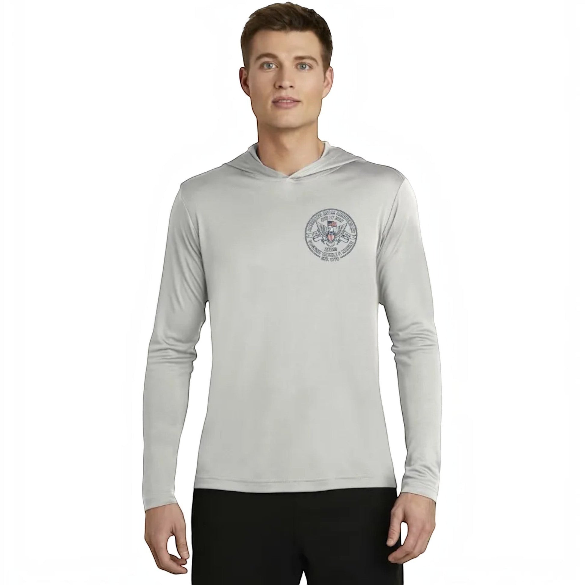 Dogfish 4th of July Logo Long Sleeve Hooded Micro - Dogfish Tackle & Marine
