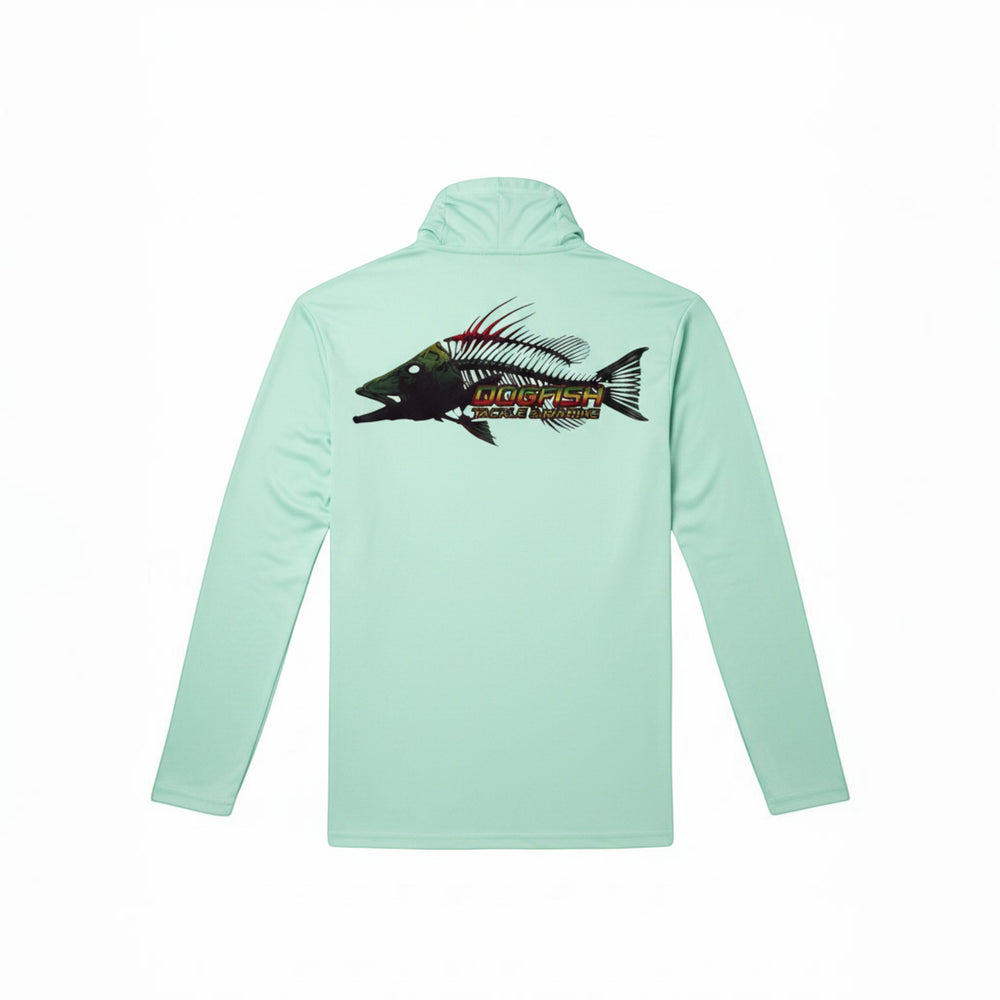 Dogfish Long Sleeve Hooded Micro Rasta Hogfish Logo