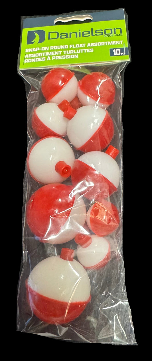 Danielson Snap - On Round Float Assortment 10pc - Dogfish Tackle & Marine