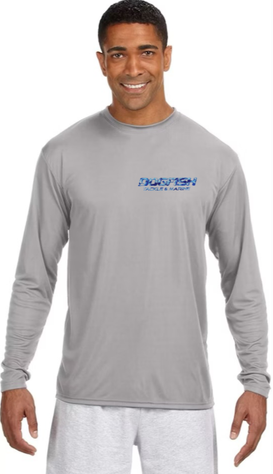 Dogfish Long Sleeve Microfiber Blue Water Camo Logo - Dogfish Tackle & Marine