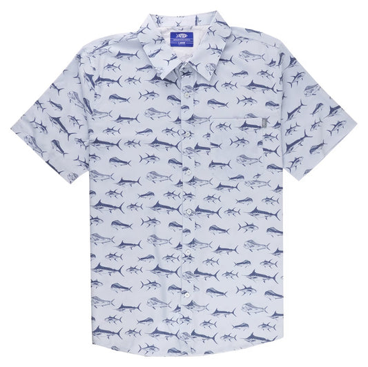 Aftco Boat Bar Short Sleeve Woven Shirt for Men - Dogfish Tackle & Marine