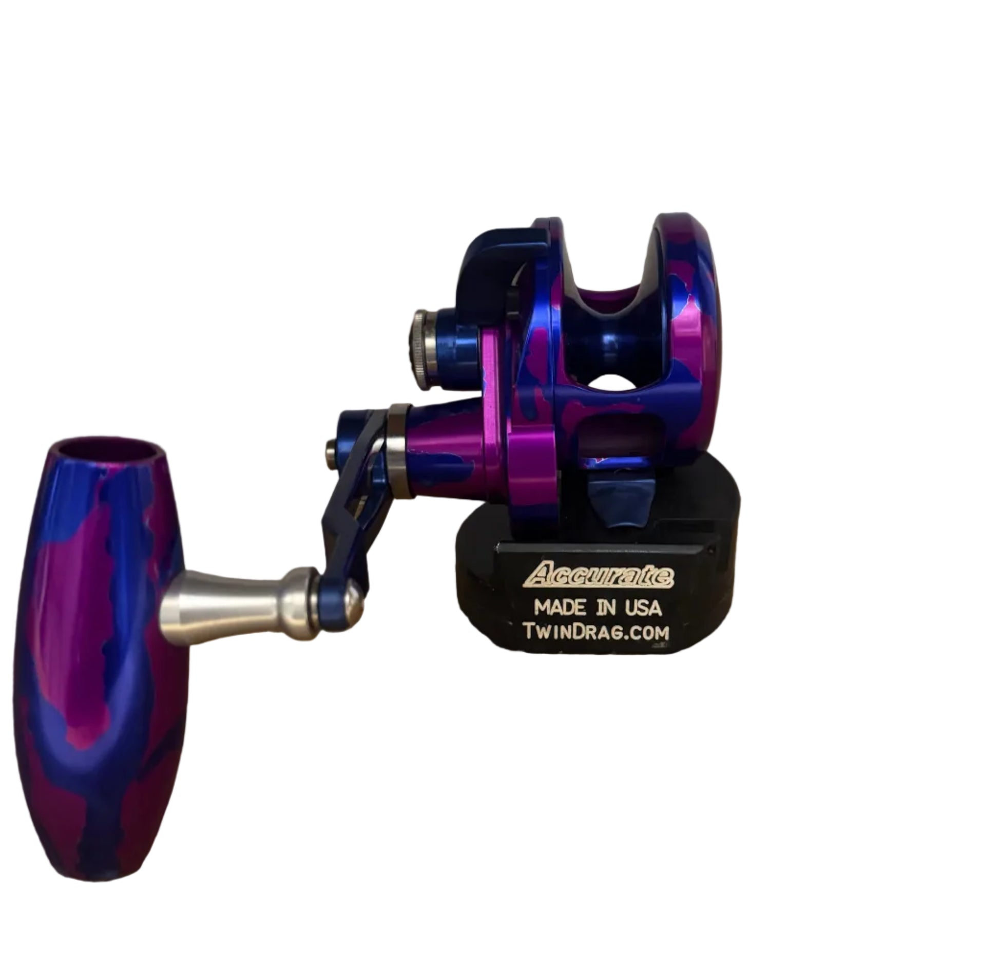 Accurate Valiant 2 Conventional Reel Purple Blue Camo - Dogfish Tackle & Marine