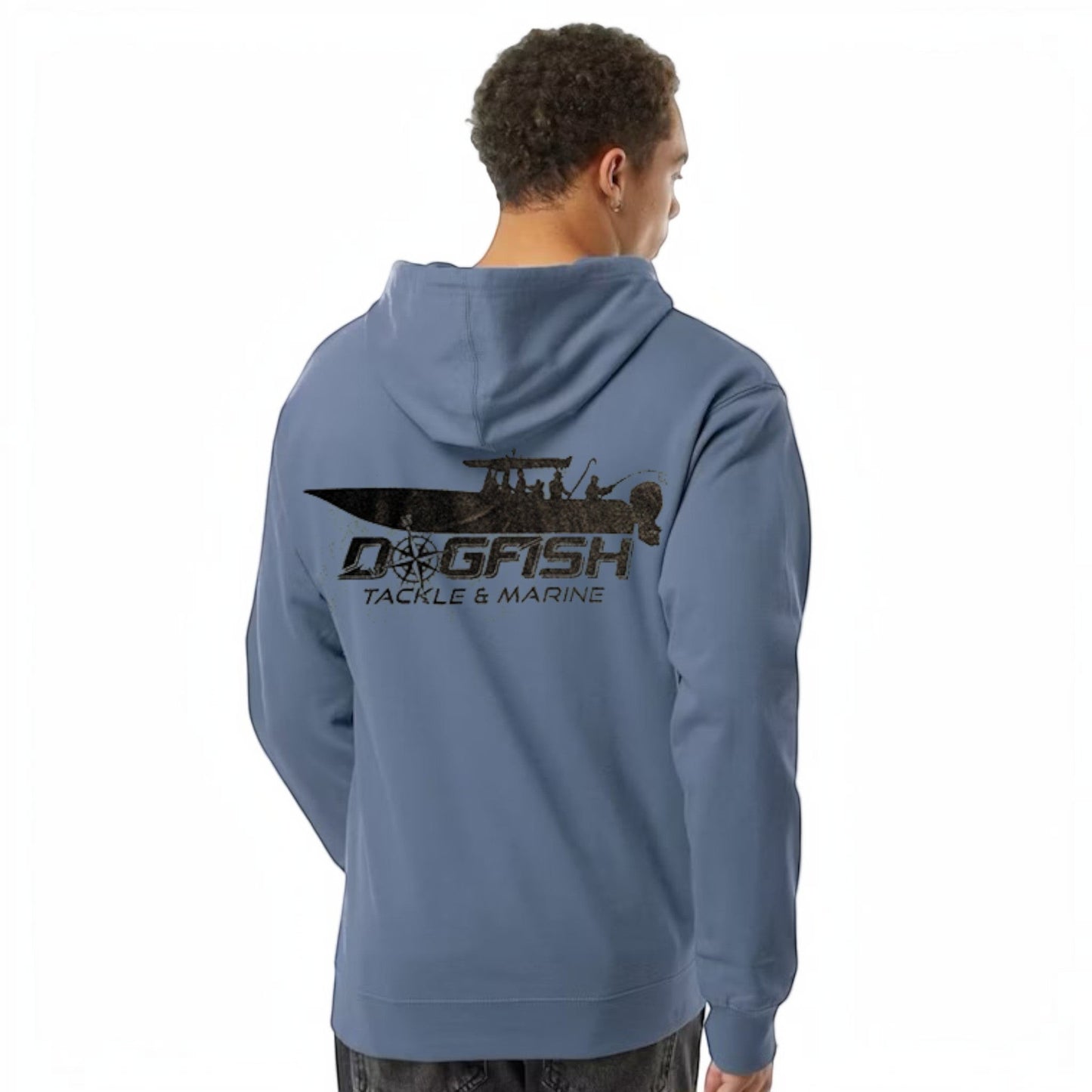 Dogfish Tackle Midweight Hoodie Center Console Logo - Dogfish Tackle & Marine