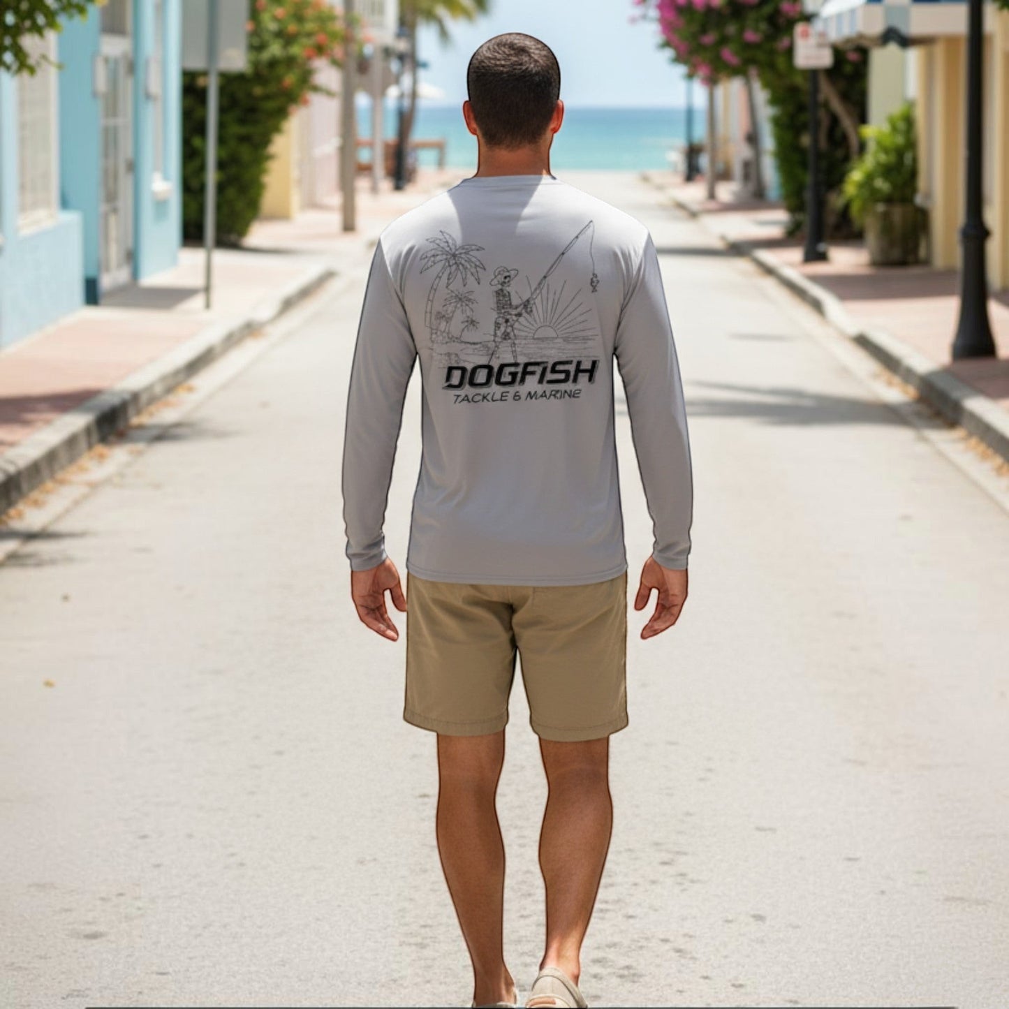 Dogfish Long Sleeve Microfiber Life Is A Beach Logo - Dogfish Tackle & Marine
