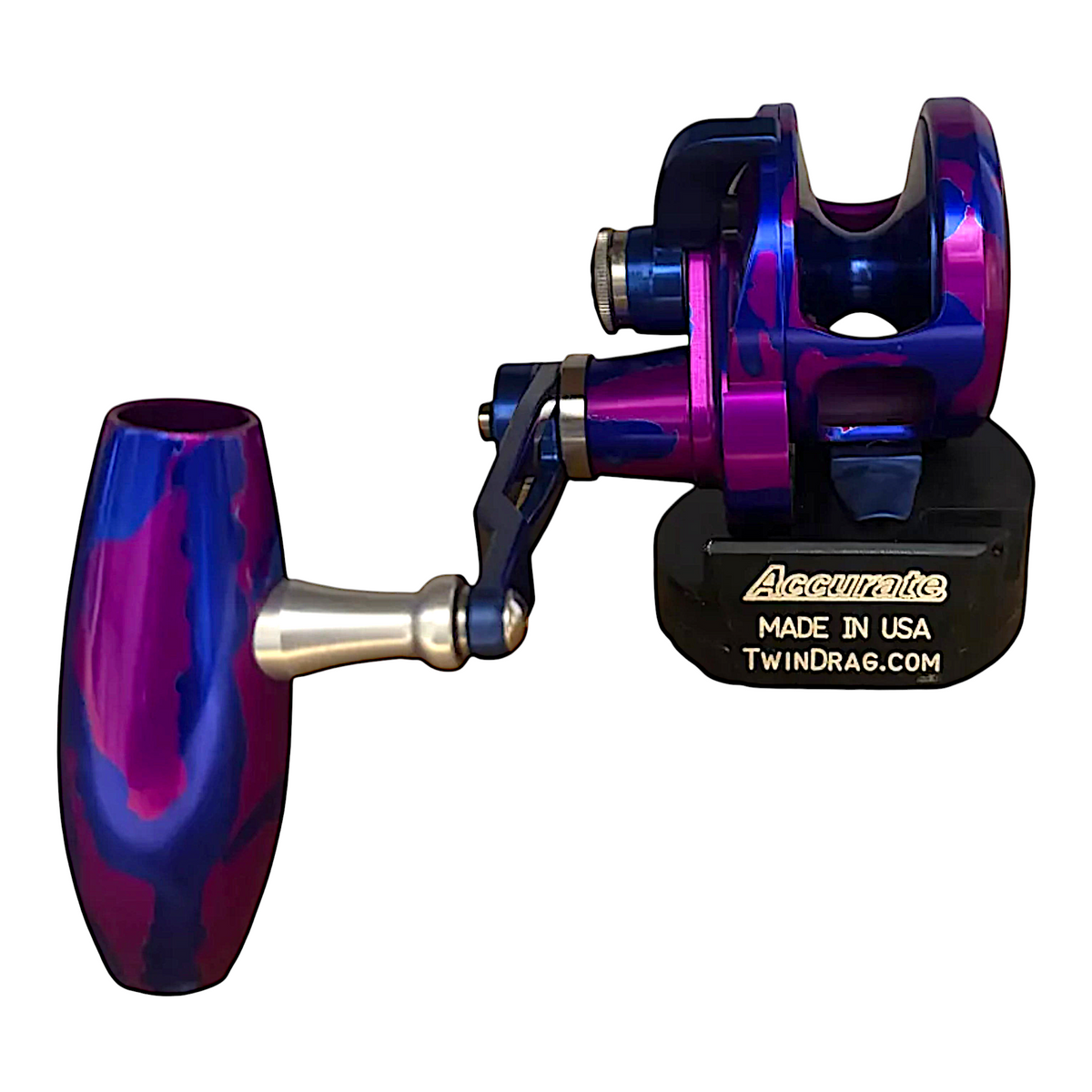 Accurate Valiant 2 Conventional Reel Purple Blue Camo - Dogfish Tackle & Marine