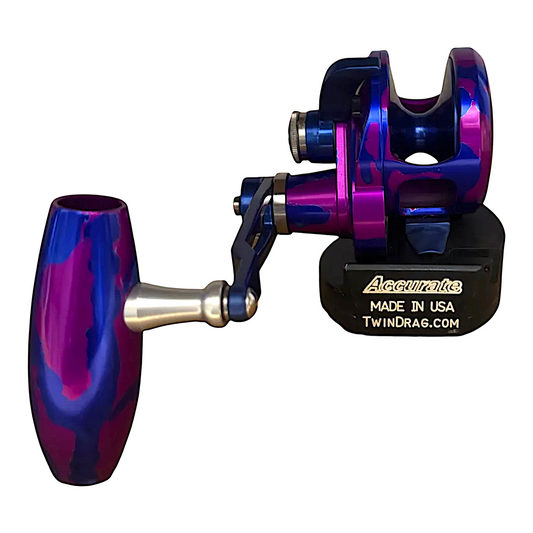 Accurate Valiant 2 Conventional Reel Purple Blue Camo - Dogfish Tackle & Marine