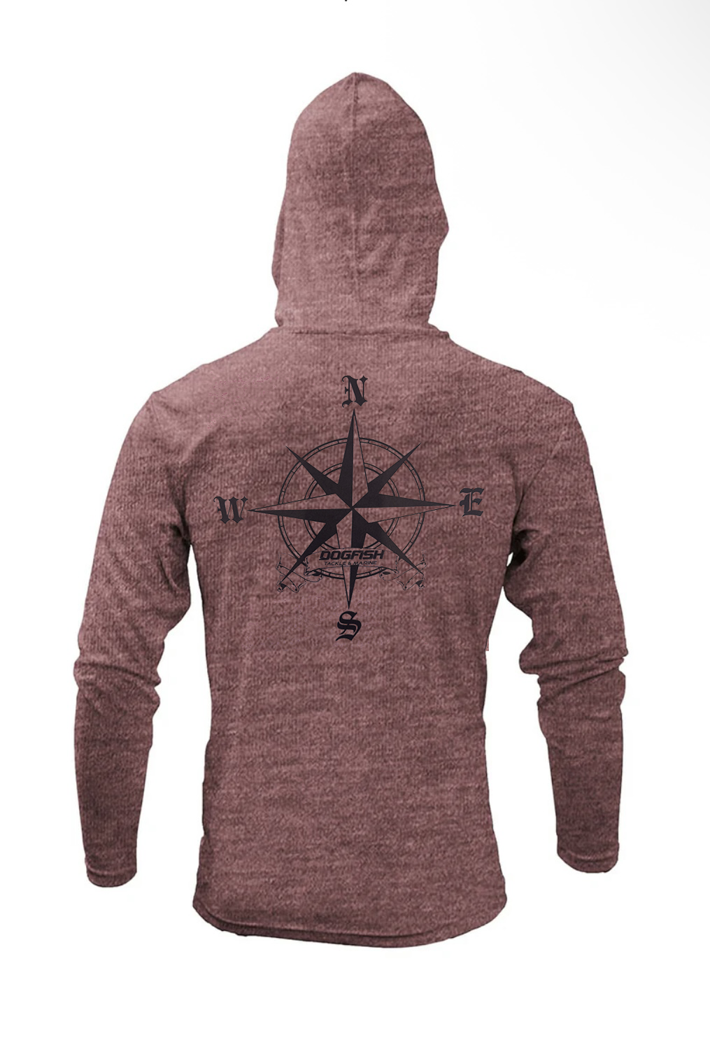 Dogfish Long Sleeve Hooded Microfiber Compass Logo - Dogfish Tackle & Marine