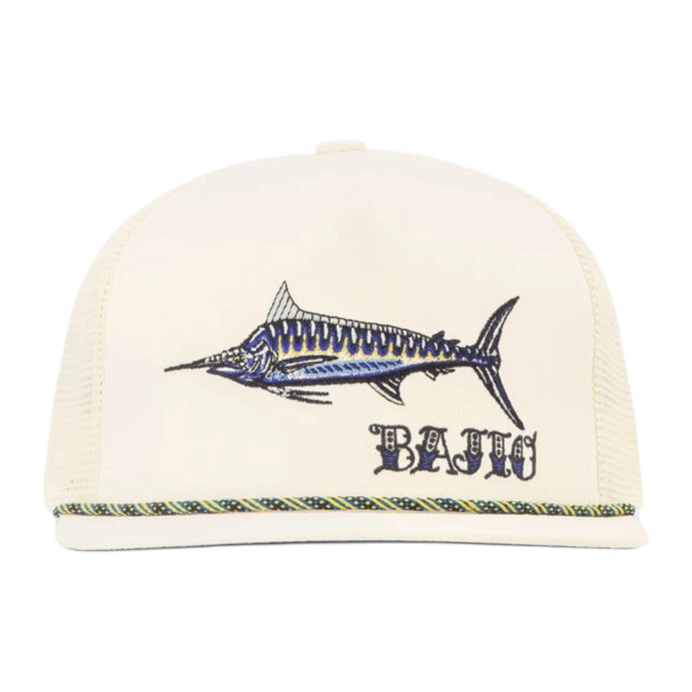 Bajio Black Marlin - Flat Brim Twill Trucker Hat
