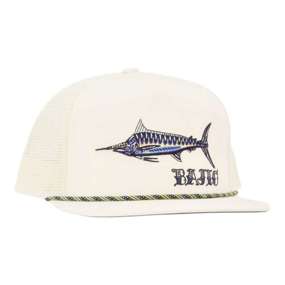 Bajio Black Marlin - Flat Brim Twill Trucker Hat - Dogfish Tackle & Marine