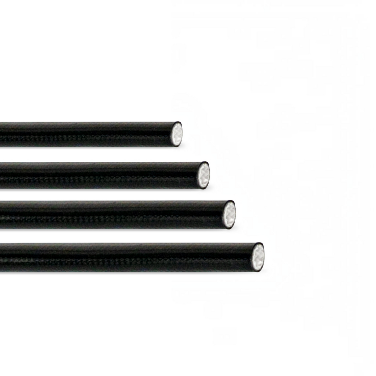Dogfish Tackle & Marine black silicone fiberglass chafe guards in four different diameters for fishing line protection