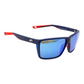 Dogfish Tackle & Marine Costa Rincon II polarized sunglasses with matte navy frames, red accents, and blue lenses.
