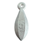 Dogfish Tackle & Marine 5 ounce lead bank sinker for bottom fishing with a streamlined shape and eyelet