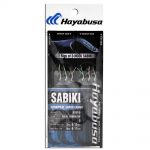 Hayabusa SS075 Battle Sabiki Flasher Fishing Rig - 6 Hooks With Shin Mackerel Skin, Size 12-4