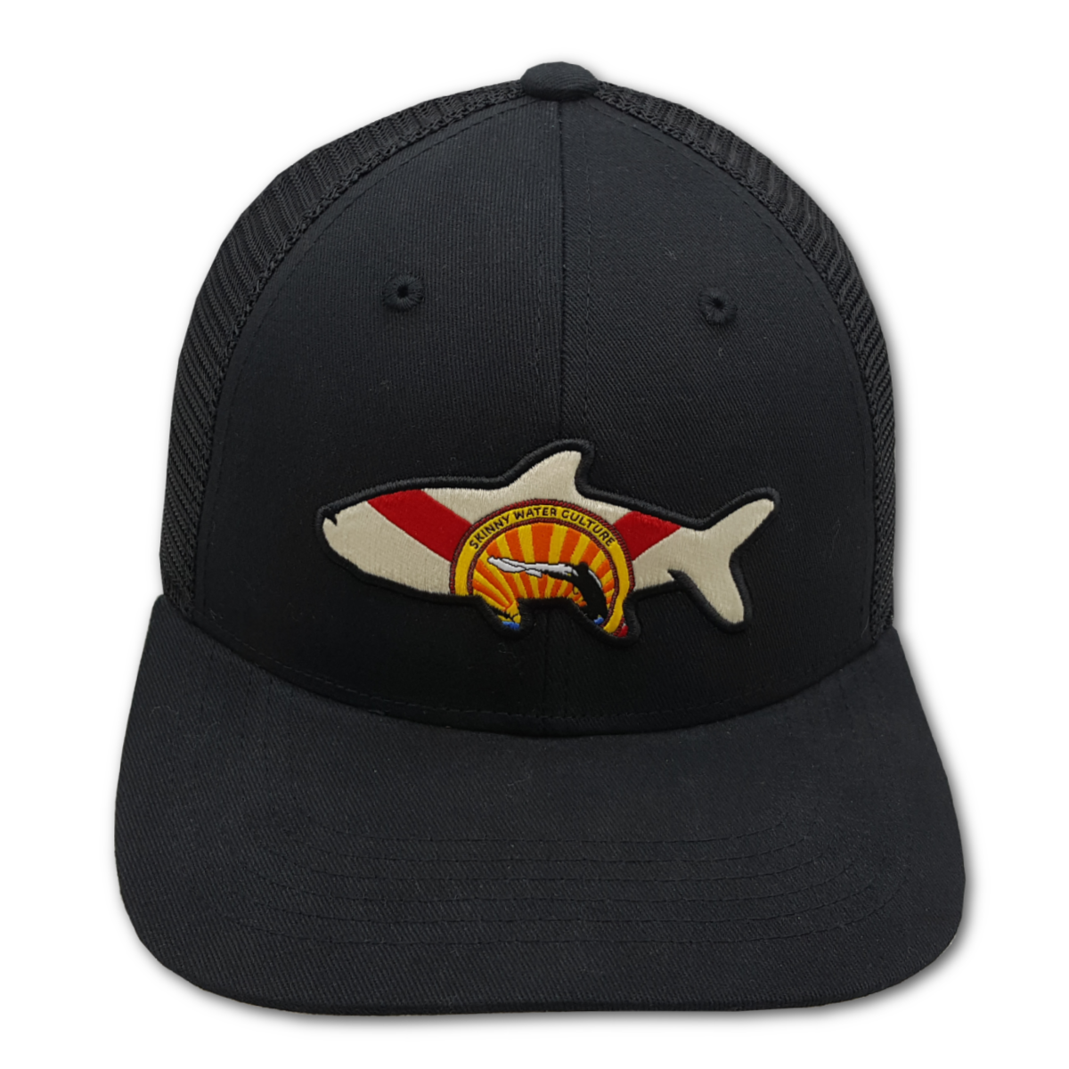 Skinny Water Culture HAT | CRACKER POON 6 PANEL - BLACK - Dogfish Tackle & Marine
