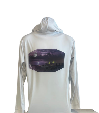 Dogfish Long Sleeve Hooded Full Moon Tarpon Logo - Dogfish Tackle & Marine