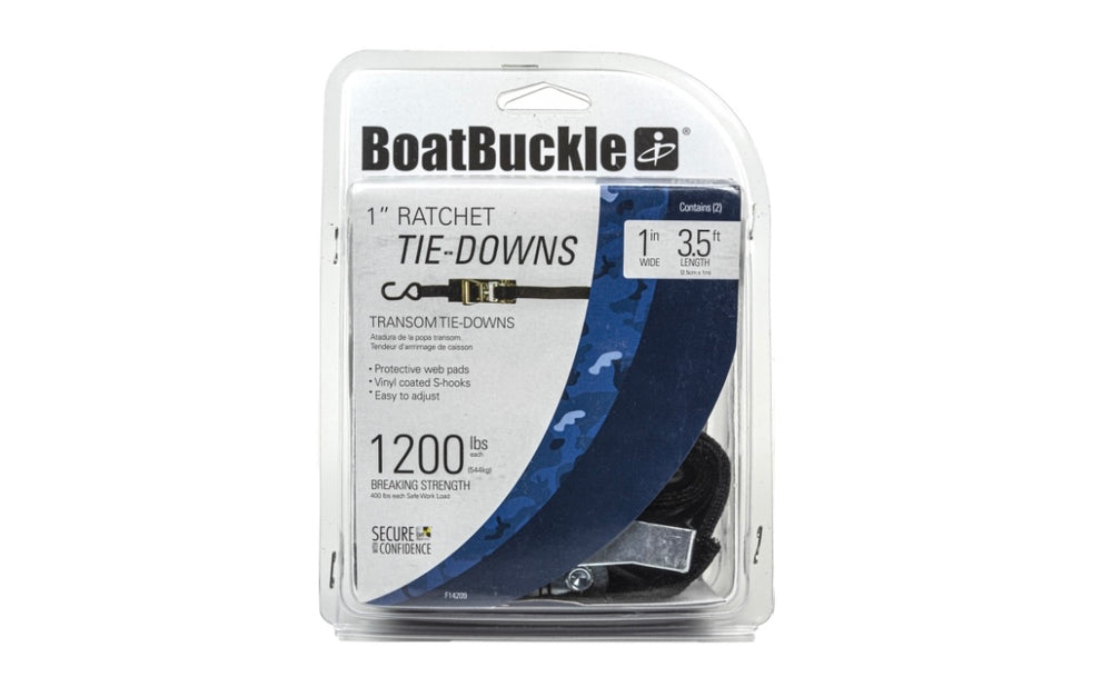 BoatBuckle 1” Ratchet Transom Tie-Downs