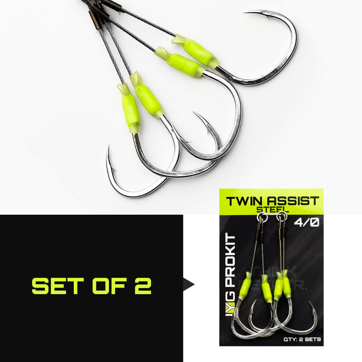 TWIN ASSIST STEEL  4/0 2Hk 2pk - Dogfish Tackle & Marine