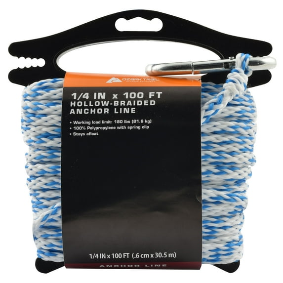 Ozark Trail Marine Hollow-Braided Polypropylene Anchor Line | Dogfish ...
