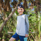 Skinny Water Culture YOUTH CLEARWATER RAGLAN L/S | SILVER/SEDONA SAGE - Dogfish Tackle & Marine
