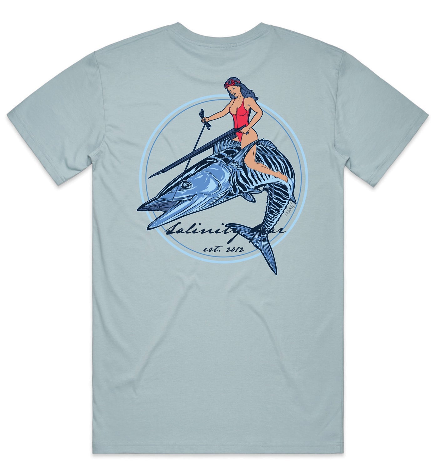 Salinity Wahoo Pin Up Girl Premium Short Sleeve Shirt